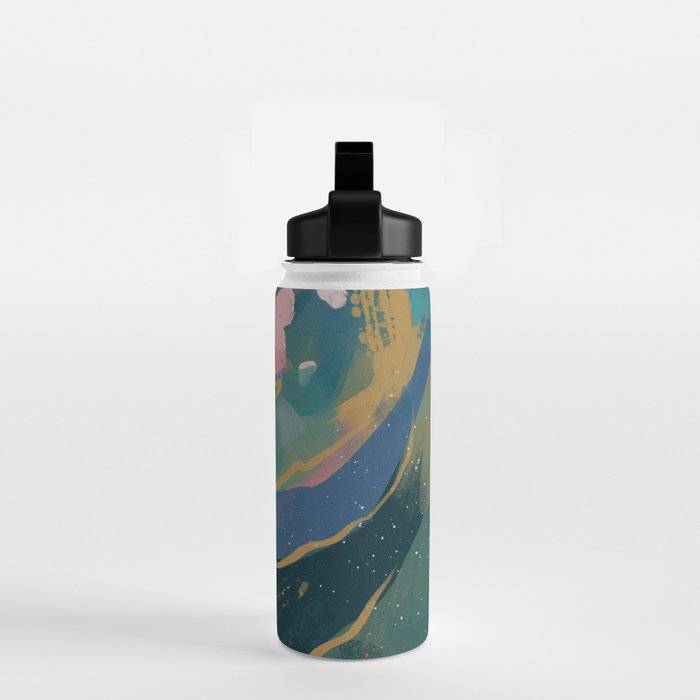 "You Are Worthy" Midnight Background Water Bottle Gallery Image 2