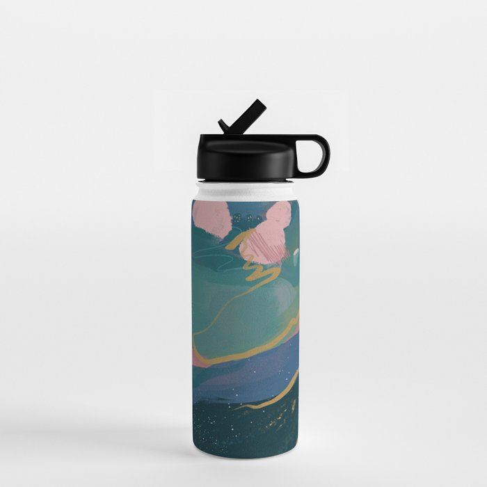 "You Are Worthy" Midnight Background Water Bottle Gallery Image 1