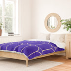 Mod Pods Pattern in Cobalt Blue and Beige Duvet Cover Gallery Image 2