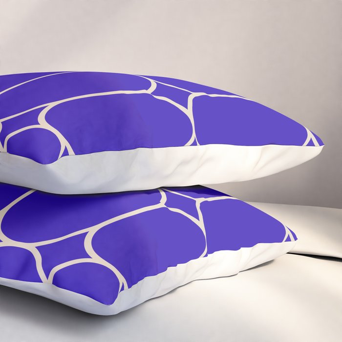 Mod Pods Pattern in Cobalt Blue and Beige Pillow Sham Gallery Image 3