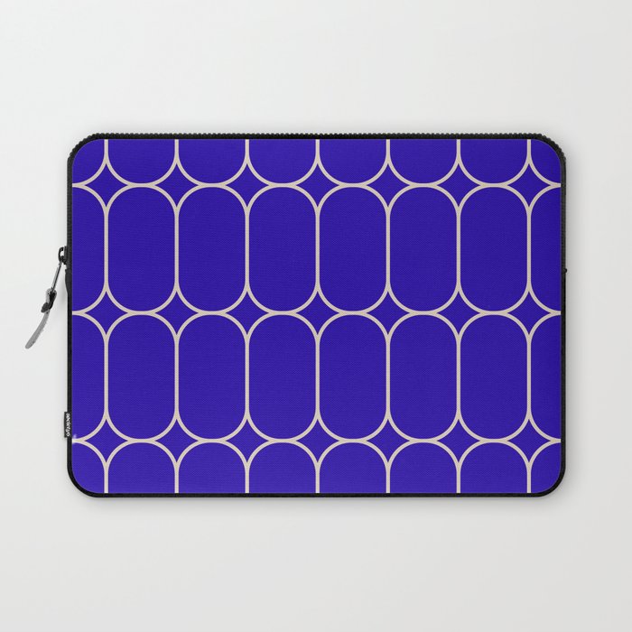 Mod Pods Pattern in Cobalt Blue and Beige Laptop Sleeve Gallery Image 1