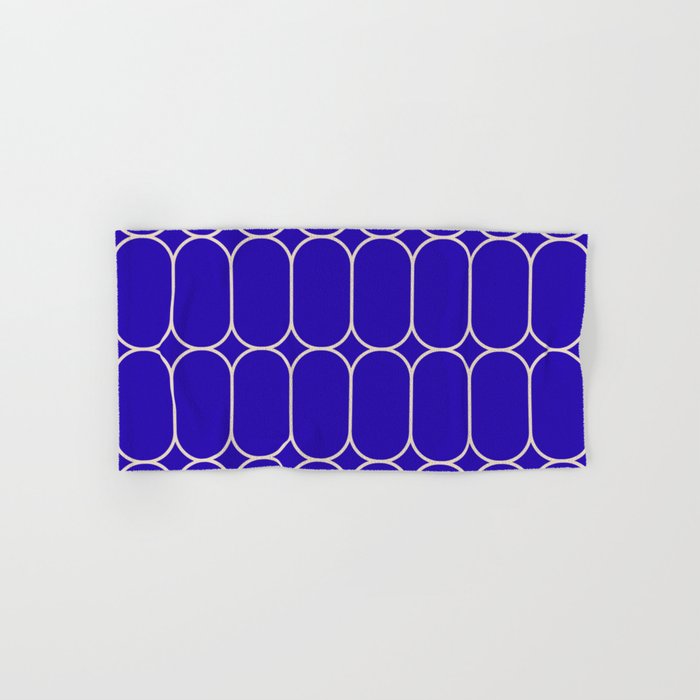 Mod Pods Pattern in Cobalt Blue and Beige Bath Towel Gallery Image 1