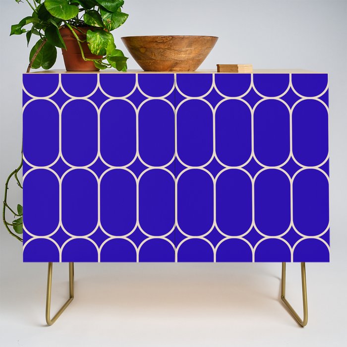Mod Pods Pattern in Cobalt Blue and Beige Credenza Gallery Image 1