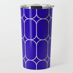 Mod Pods Pattern in Cobalt Blue and Beige Travel Mug Gallery Image 1