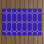 Mod Pods Pattern in Cobalt Blue and Beige Outdoor Rug Gallery Image 1