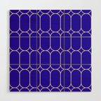 Mod Pods Pattern in Cobalt Blue and Beige Wood Wall Art Gallery Image 1