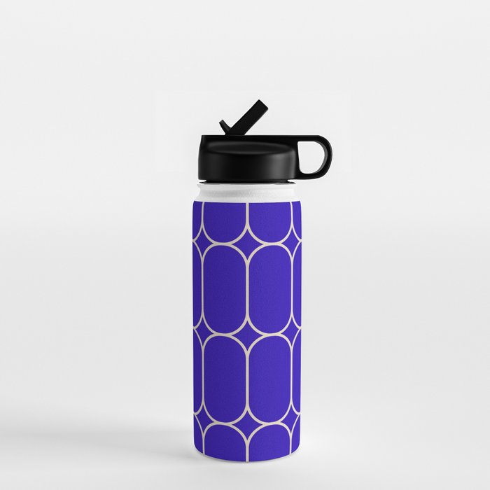 Mod Pods Pattern in Cobalt Blue and Beige Water Bottle Gallery Image 1