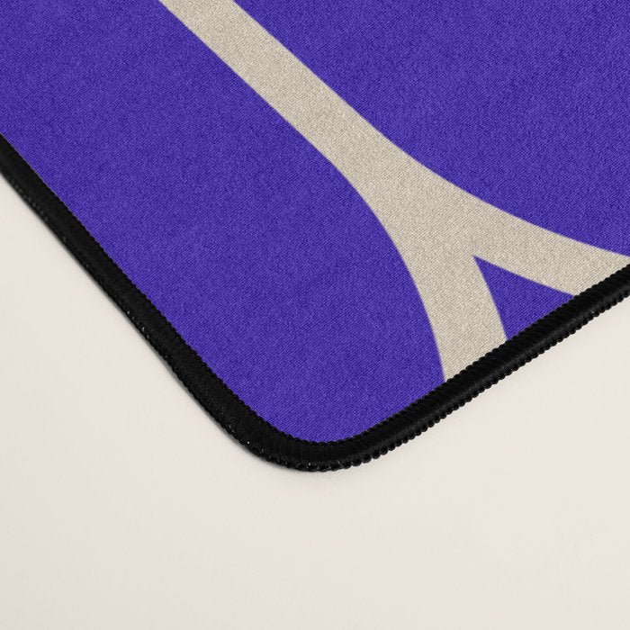 Mod Pods Pattern in Cobalt Blue and Beige Desk Mat Gallery Image 4