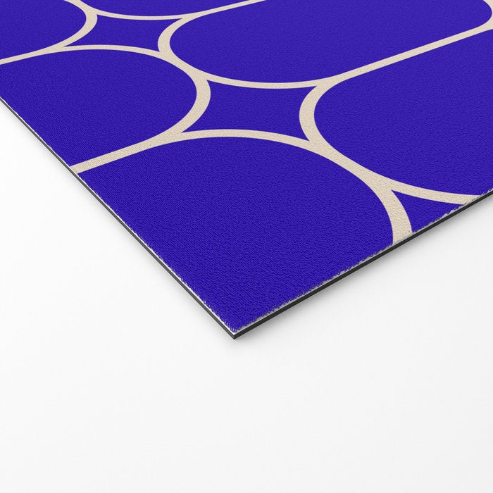 Mod Pods Pattern in Cobalt Blue and Beige Welcome Mat Gallery Image 2