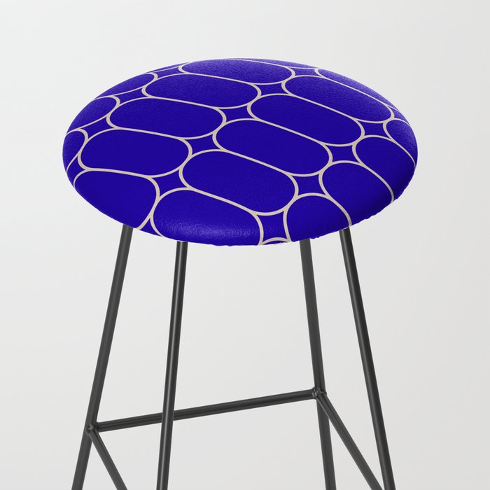 Mod Pods Pattern in Cobalt Blue and Beige Stool Gallery Image 2
