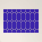 Mod Pods Pattern in Cobalt Blue and Beige Welcome Mat Gallery Image 1