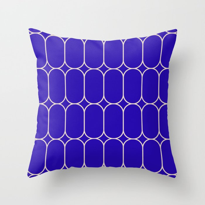 Mod Pods Pattern in Cobalt Blue and Beige Throw Pillow Gallery Image 6
