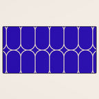 Mod Pods Pattern in Cobalt Blue and Beige Desk Mat Gallery Image 3
