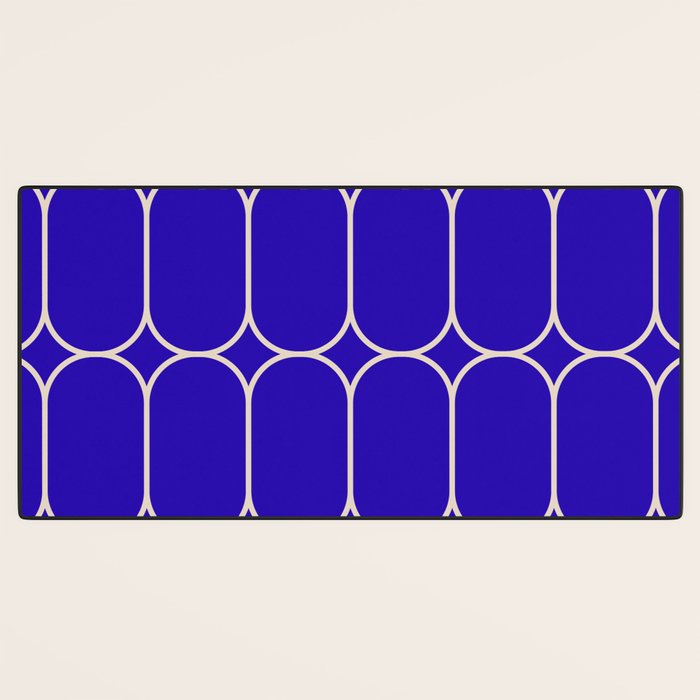 Mod Pods Pattern in Cobalt Blue and Beige Desk Mat Gallery Image 3