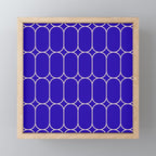 Mod Pods Pattern in Cobalt Blue and Beige Mini Art Print Gallery Image 1