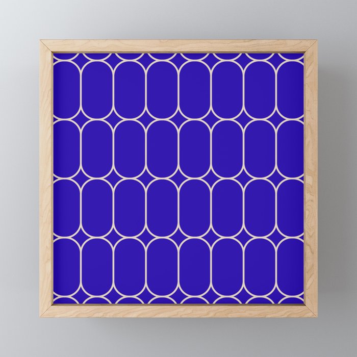 Mod Pods Pattern in Cobalt Blue and Beige Mini Art Print Gallery Image 1