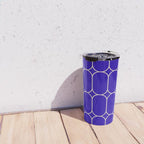 Mod Pods Pattern in Cobalt Blue and Beige Travel Mug Gallery Image 4