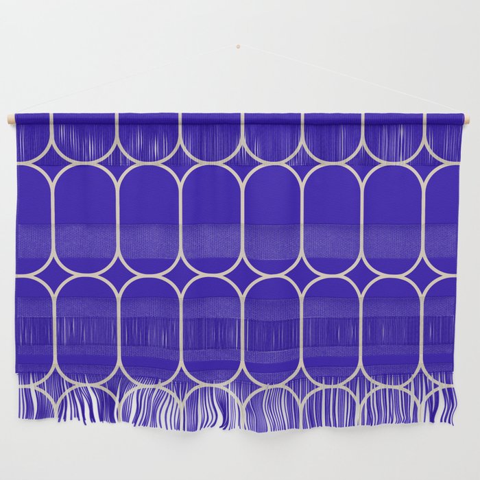 Mod Pods Pattern in Cobalt Blue and Beige Wall Hanging Gallery Image 1
