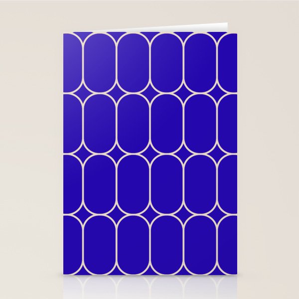 Mod Pods Pattern in Cobalt Blue and Beige Stationery Card Gallery Image 1