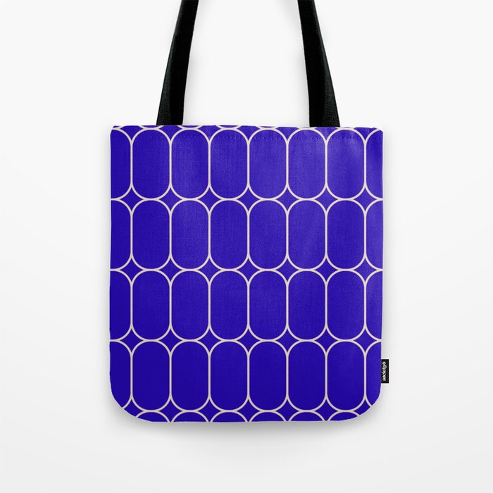 Mod Pods Pattern in Cobalt Blue and Beige Tote Bag Gallery Image 1