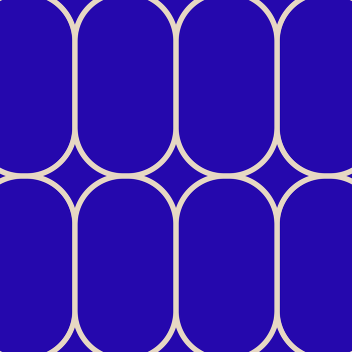 Mod Pods Pattern in Cobalt Blue and Beige Coffee Mug Gallery Image 2