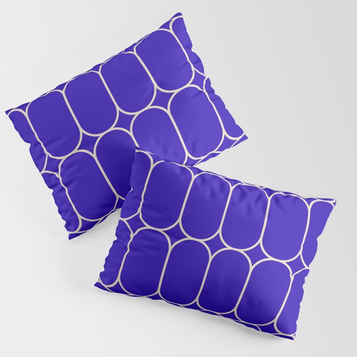 Mod Pods Pattern in Cobalt Blue and Beige Pillow Sham Gallery Image 1