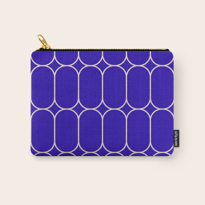 Mod Pods Pattern in Cobalt Blue and Beige Carry All Pouch Gallery Image 1