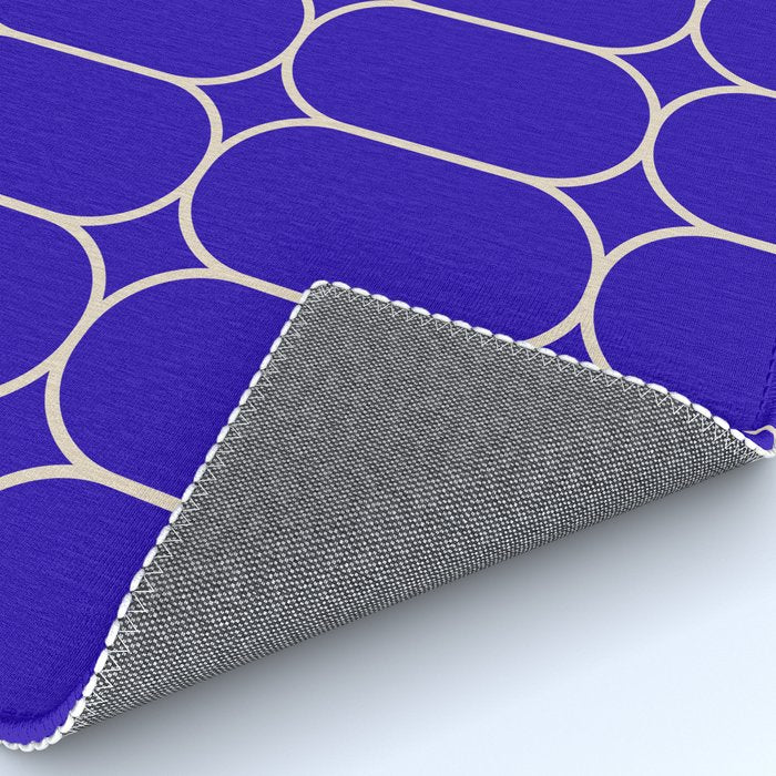 Mod Pods Pattern in Cobalt Blue and Beige Rug Gallery Image 4