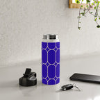 Mod Pods Pattern in Cobalt Blue and Beige Water Bottle Gallery Image 4