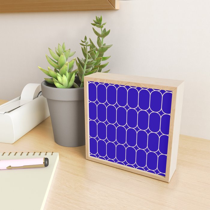 Mod Pods Pattern in Cobalt Blue and Beige Mini Art Print Gallery Image 2