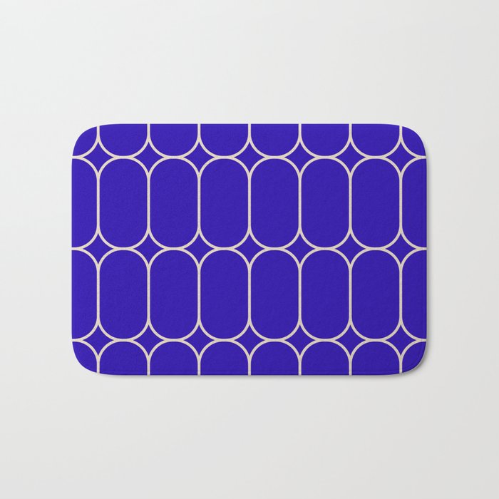Mod Pods Pattern in Cobalt Blue and Beige Bath Mat Gallery Image 1