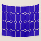 Mod Pods Pattern in Cobalt Blue and Beige Wall Tapestry Gallery Image 4