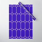 Mod Pods Pattern in Cobalt Blue and Beige Wrapping Paper Gallery Image 1