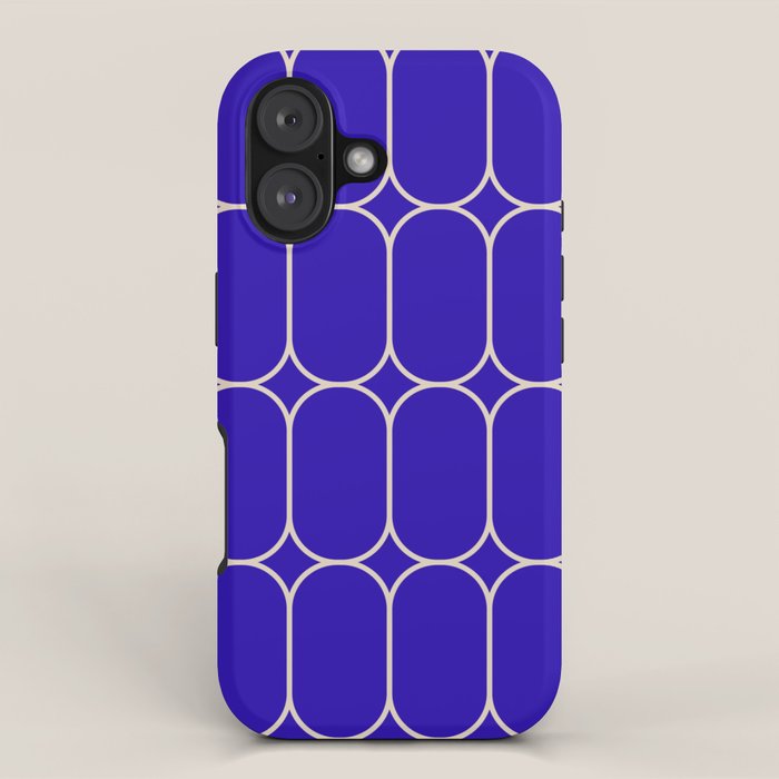 Mod Pods Pattern in Cobalt Blue and Beige iPhone Case Gallery Image 1