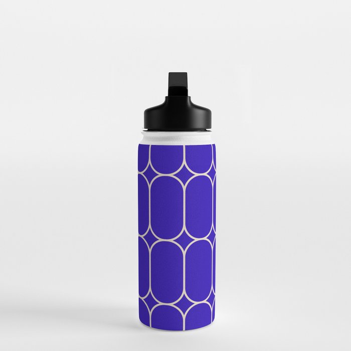 Mod Pods Pattern in Cobalt Blue and Beige Water Bottle Gallery Image 3