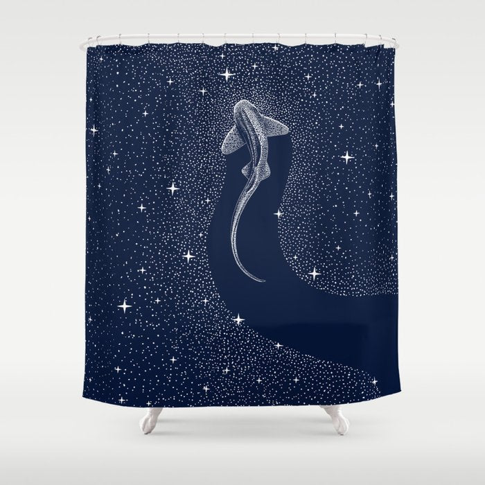 Leopard Shark in Cosmos Shower Curtain Gallery Image 1
