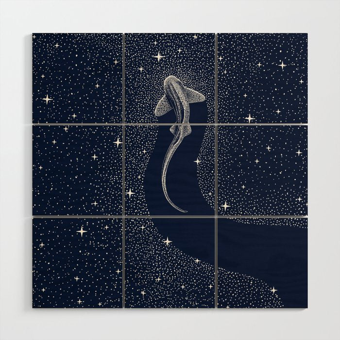 Leopard Shark in Cosmos Wood Wall Art Gallery Image 1