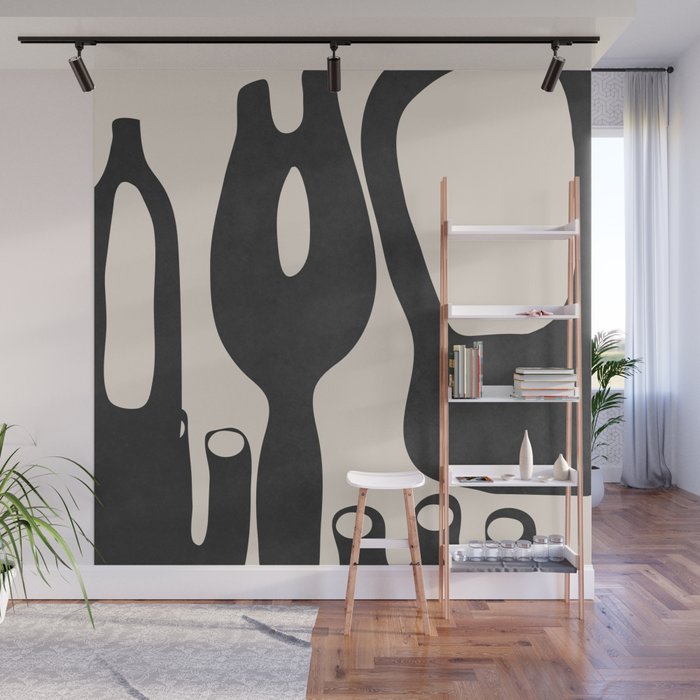 Abstract Art Minimal Vases Wall Mural Gallery Image 1