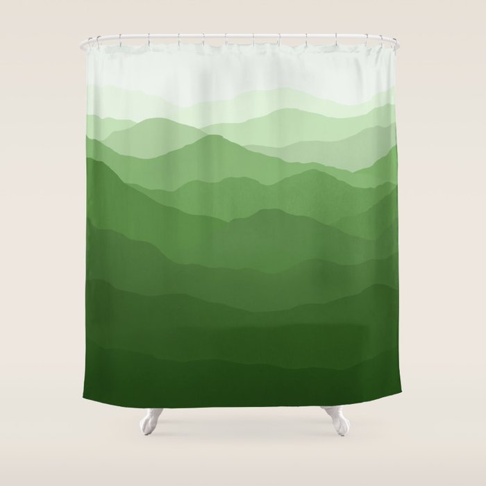 Magical Mountains in Green Shower Curtain Gallery Image 1