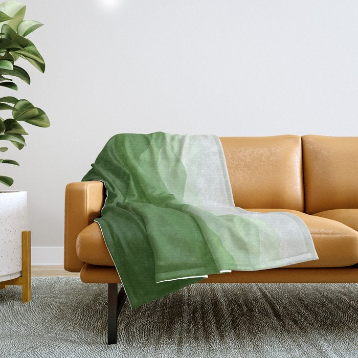Magical Mountains in Green Throw Blanket Gallery Image 1