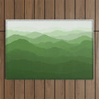 Magical Mountains in Green Outdoor Rug Gallery Image 1