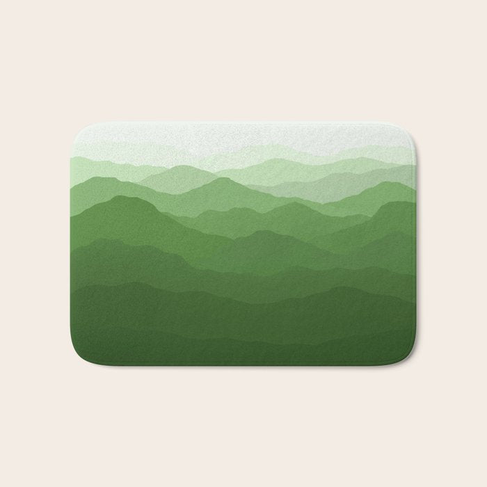 Magical Mountains in Green Bath Mat Gallery Image 1