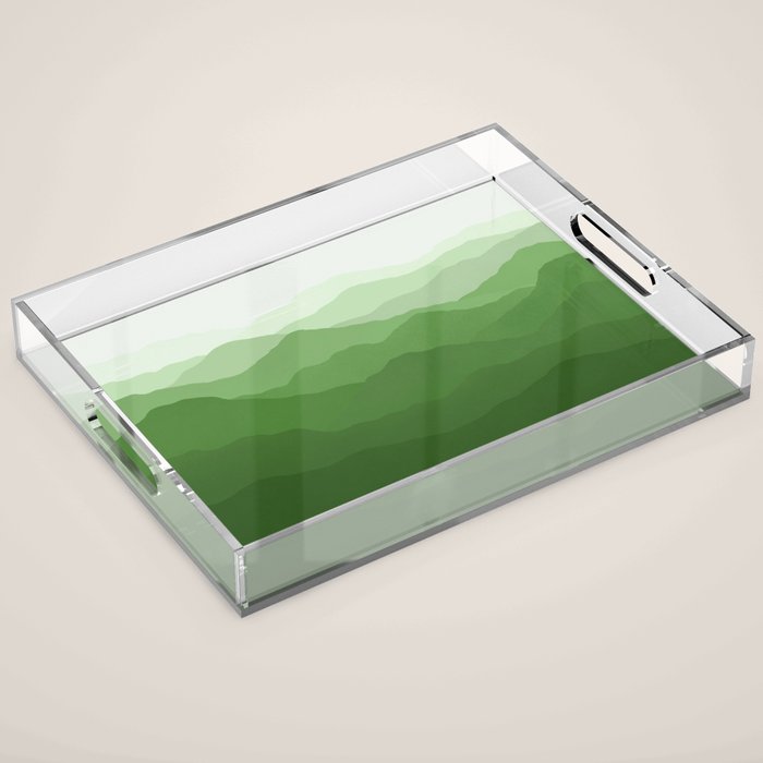 Magical Mountains in Green Acrylic Tray Gallery Image 1