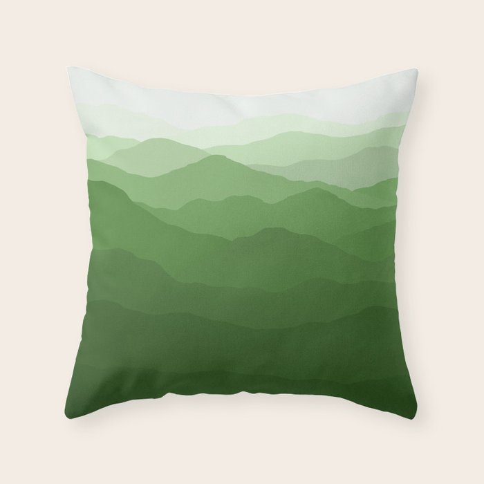 Magical Mountains in Green Throw Pillow Gallery Image 6