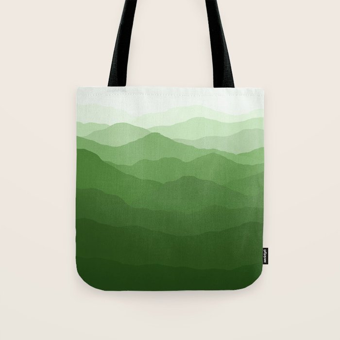 Magical Mountains in Green Tote Bag Gallery Image 1