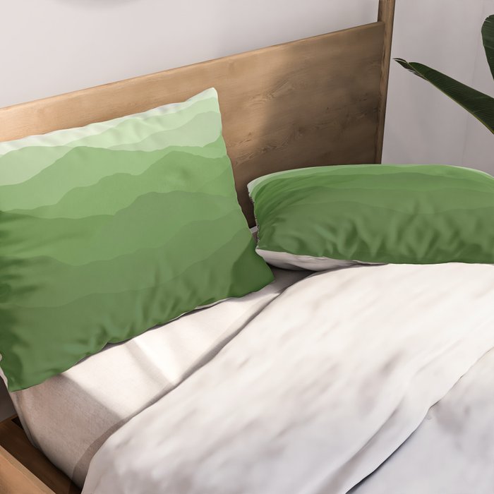 Magical Mountains in Green Pillow Sham Gallery Image 2
