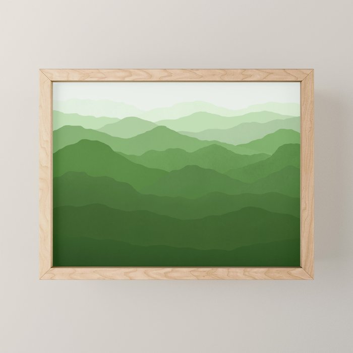 Magical Mountains in Green Mini Art Print Gallery Image 1