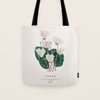 Cyclamen Flowers in Japandi style Tote Bag Gallery Image 1
