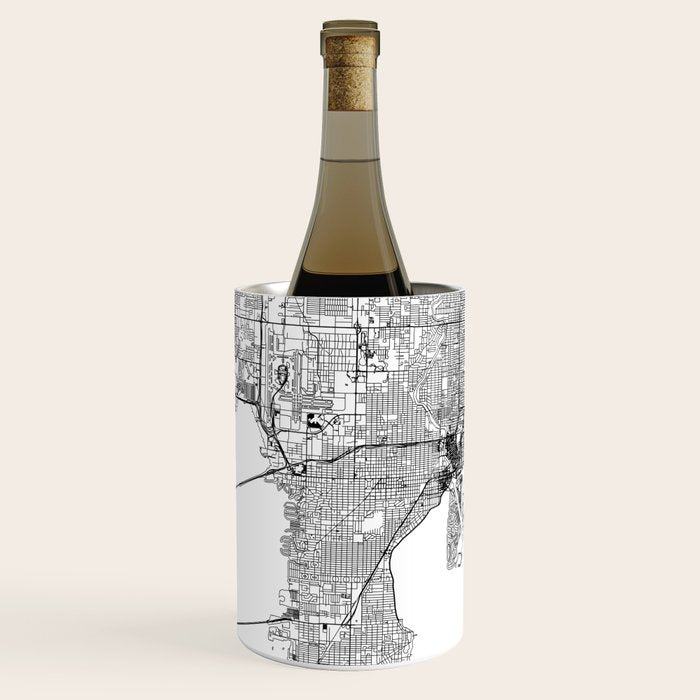 Tampa White Map Wine Chiller Gallery Image 1