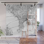 Tampa White Map Wall Mural Gallery Image 1